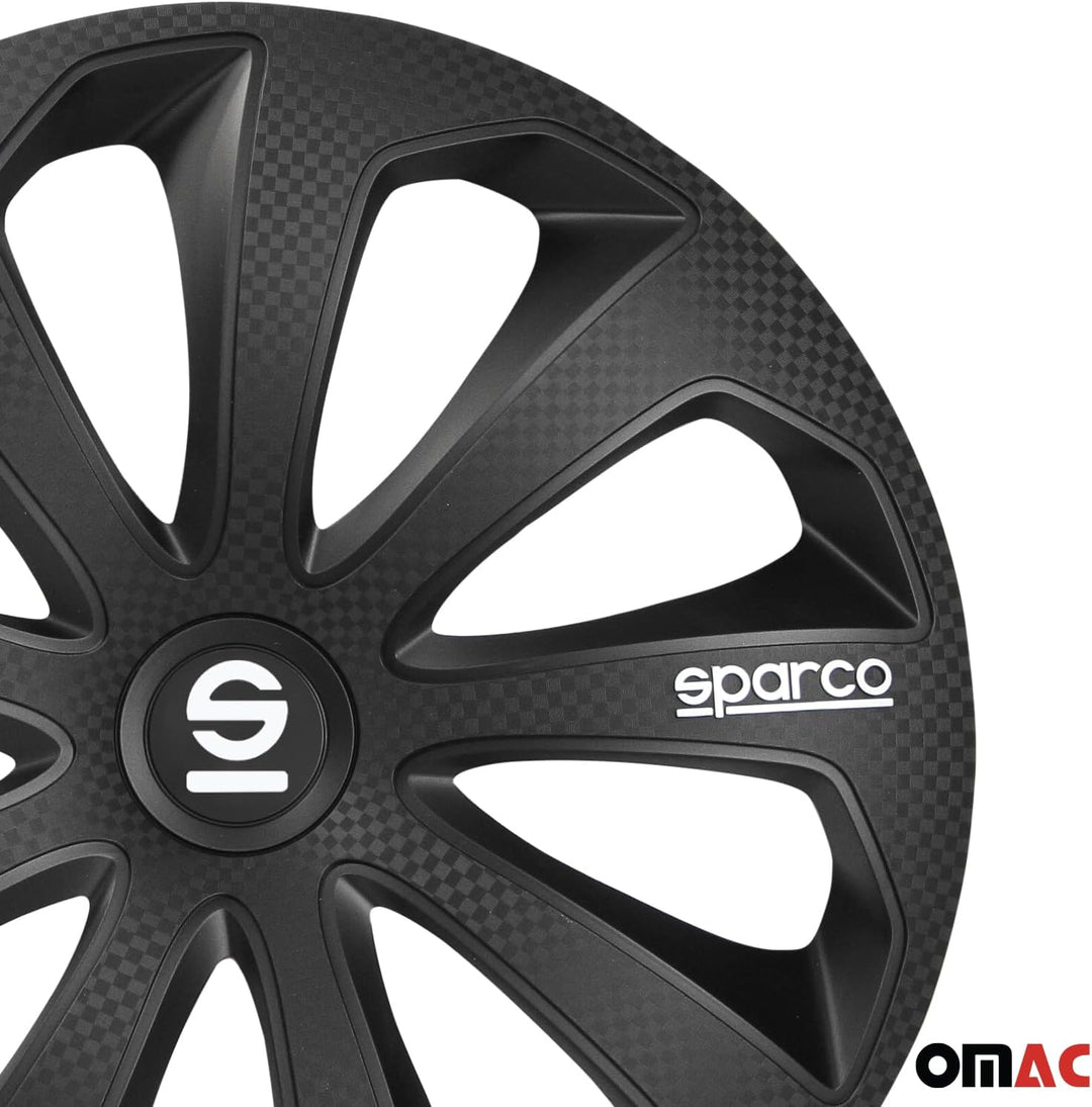 Satz Sparco Radzierblenden Sicilia 14-Zoll Schwarz/Karbon