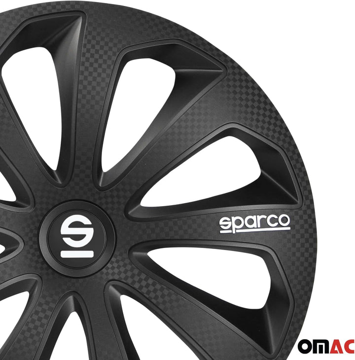Satz Sparco Radzierblenden Sicilia 14-Zoll Schwarz/Karbon