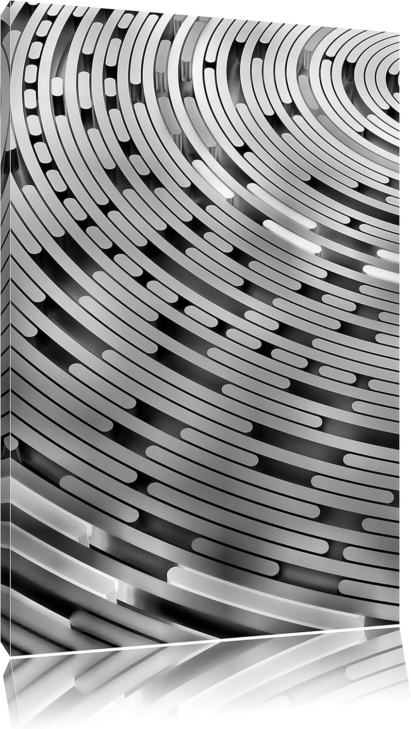 Pixxprint Monocrome, Abstrakte Schallplatte, Love Music, Format: 100x70 auf Leinwand, 100x70