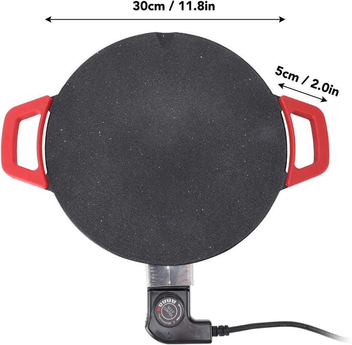 11,8 Zoll Elektrische Grillplatte, Antihaftbeschichtetes, Rauchfreies Elektrisches BBQ-Grill-Backble