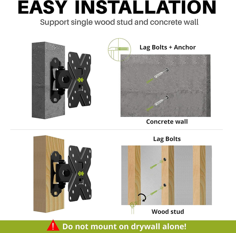 USX-MOUNT TV Wandhalterung, Schwenkbar Neigbar TV Halterung für 10-26 Zoll TVs & Monitor, Fernseher