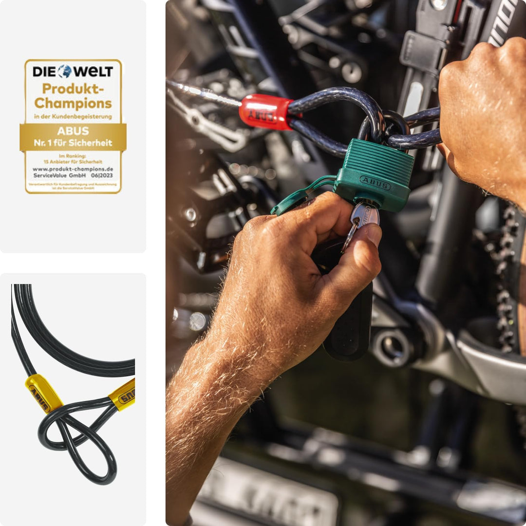 ABUS Schlaufenkabel Cobra 10 - Stahlseil mit Kunststoff ummantelt - Sicherung für Fahrrad- und Motor