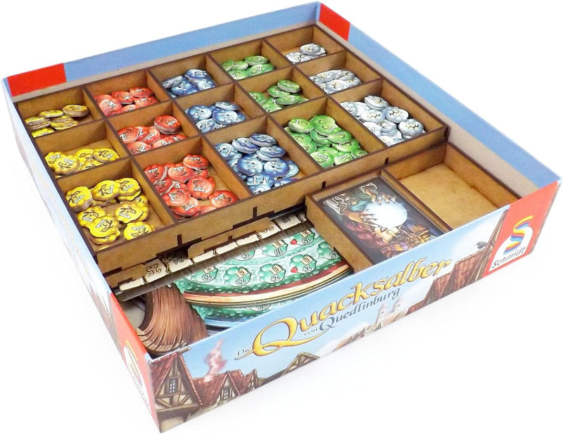 The Game Doctors Brettspiel Organizer kompatibel mit Die Quacksalber von Quedlinburg und Erweiterung