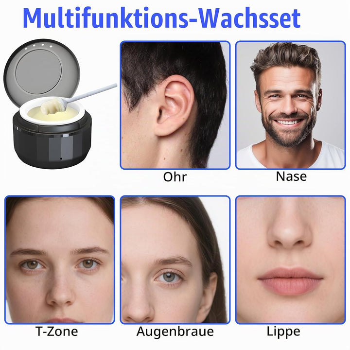 Nasenwachs Männer, Nasenhaarentferner für Nase und Ohren, USB-Schnellerwärmung Waxing Set mit Mini W