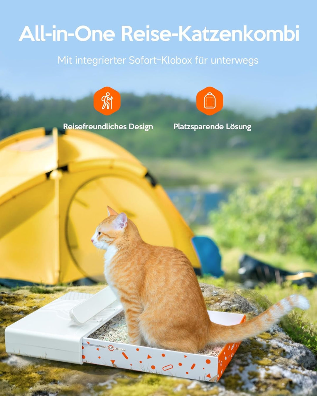 Sensej x Pawmee Katzenrucksack mit Staufach für Katzentoilette – Tragbar & Platzsparend, Ausziehbare
