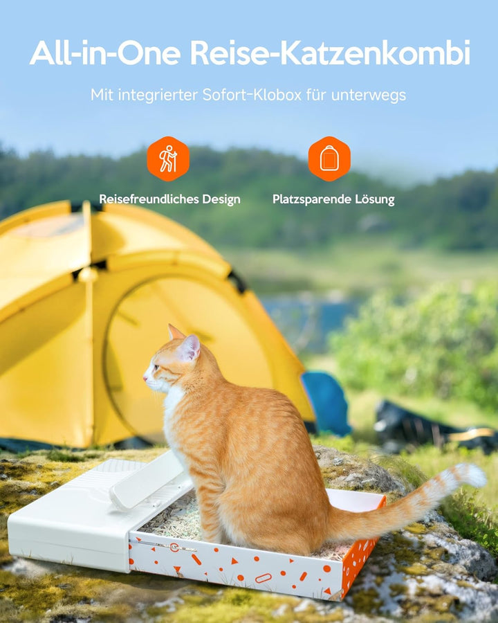 Sensej x Pawmee Katzenrucksack mit Staufach für Katzentoilette – Tragbar & Platzsparend, Ausziehbare