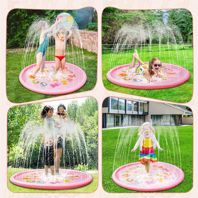 Anpro 172cm/68 Splash Pad, Sprinkler Wasser Spielmatte, Sommer Garten Wasserspielzeug für Baby, Kind