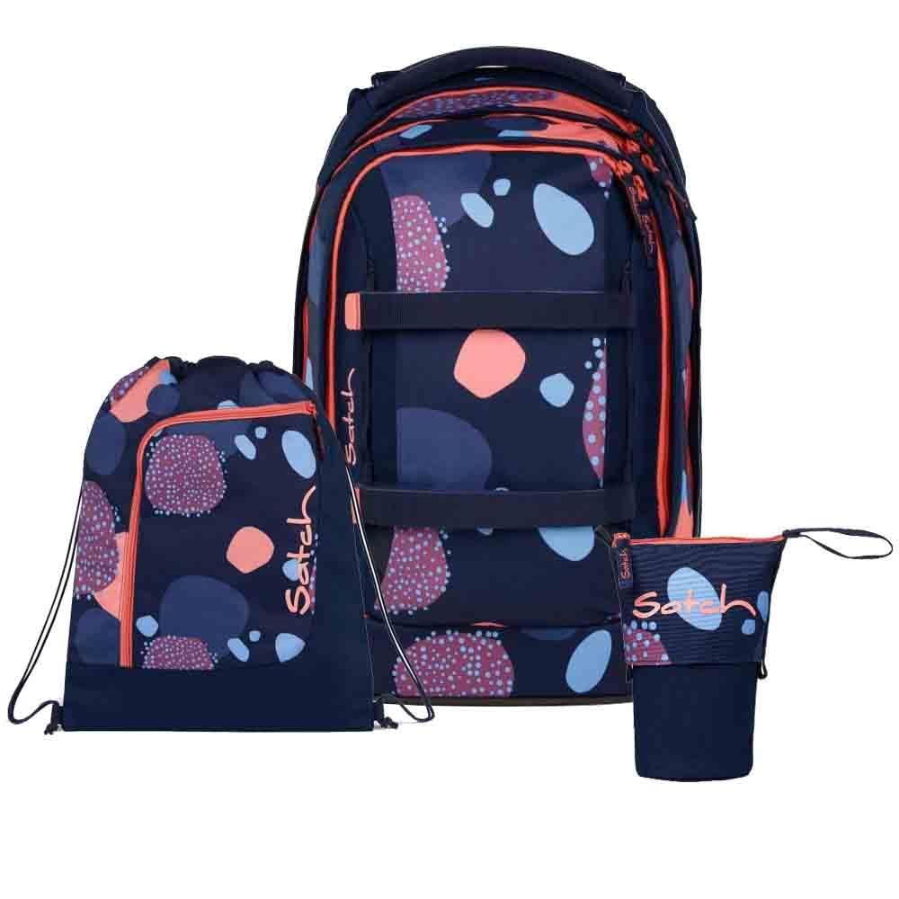 Satch Pack Pencil Slider Light Edition Schulrucksack Set 3tlg. inkl. Sportbeutel (Coral Reef), Coral
