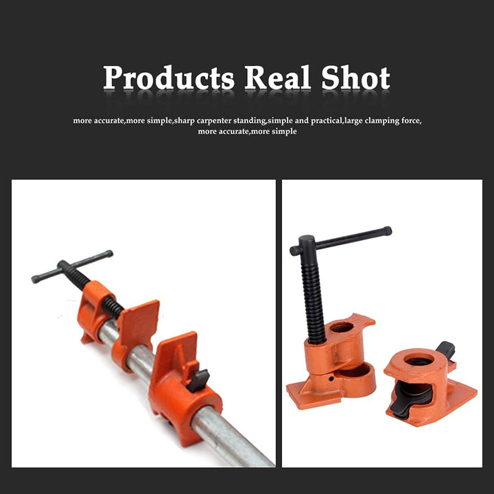 4 Stück Rohr Schraubzwingen mit Hülse, 1/2 Zoll Rohrzwingen Rohrschelle Schraubstock Holzbearbeitung