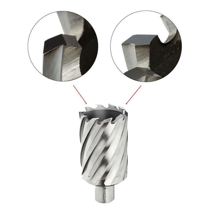 Euroboor HCS.140 HSS Kernbohrer - Bohrtiefe: 30 mm - Aussendurchmesser: 14 mm - Anschluss: Weldon -