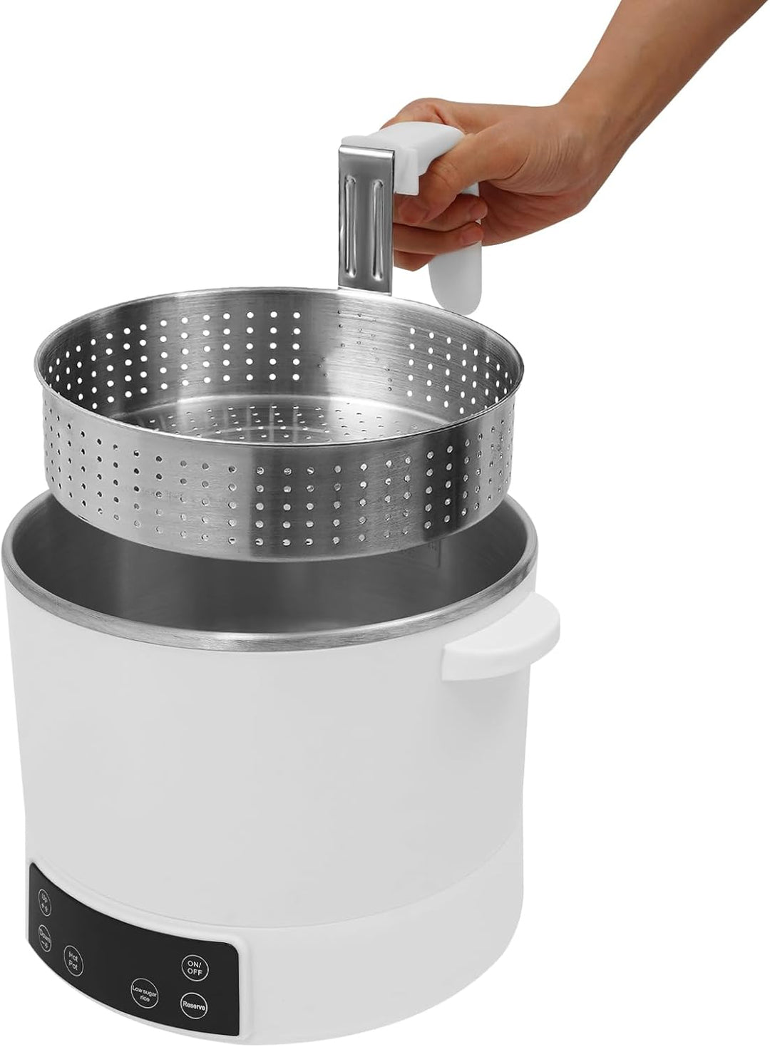 1500W 220V Low Sugar Reiskocher 3L für 1-3 Personen, mit 304 Edelstahl Innentopf, mit Hotpot Funktio