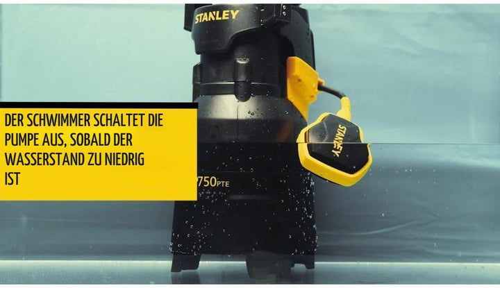 Stanley Tauchpumpe SXUP750PTE für Klar- und Schmutzwasser (750 W,max. Förderleistung 13.500 l/h, max