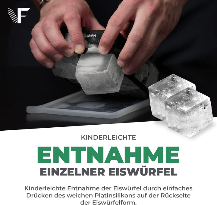 Neighbour's Friend Patentierte Eiskugelform 4er Pack - Grosse Eiswürfelform rund Platinsilikon für C