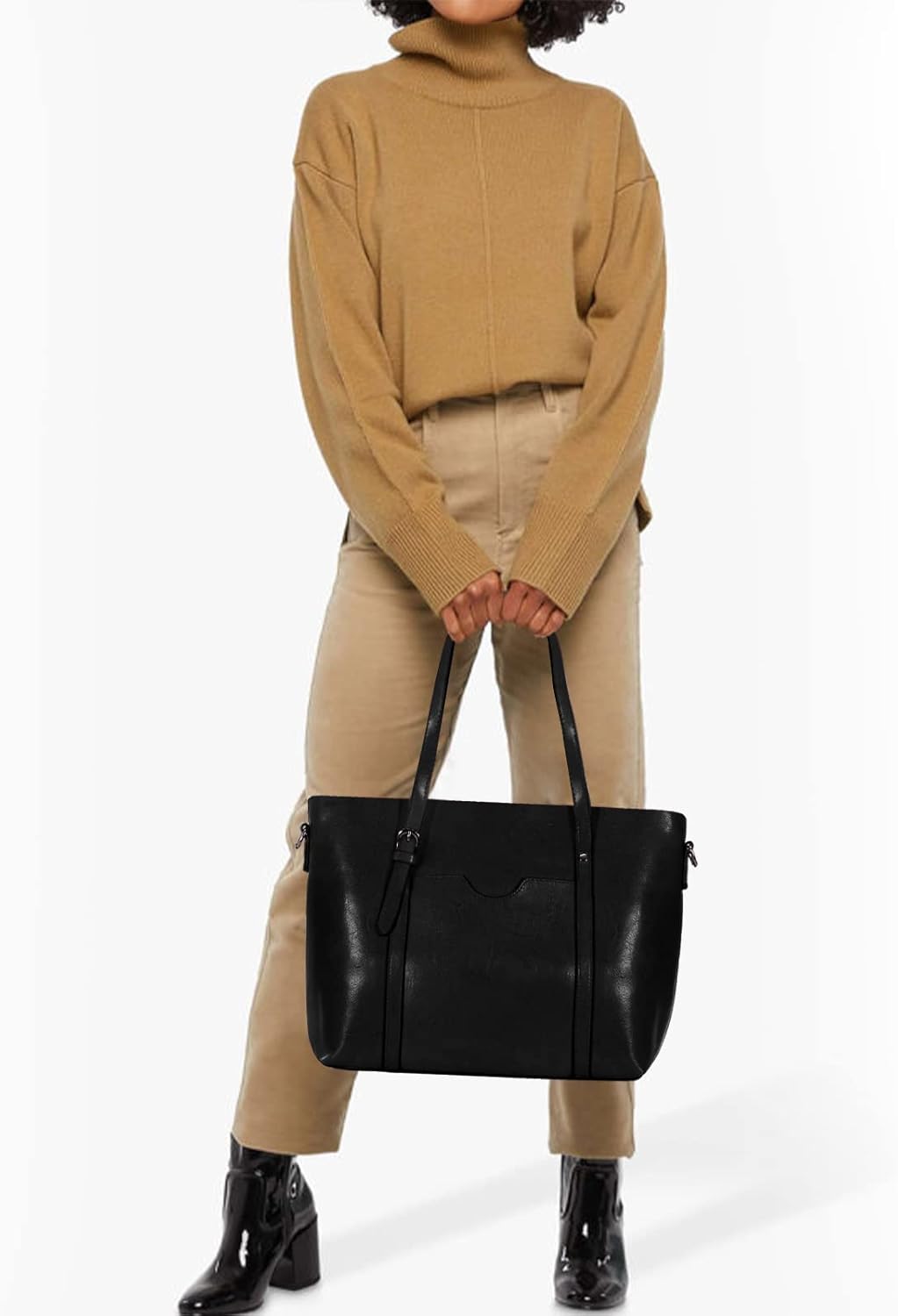 HAWEE Damen Crossbody Handtasche Grosse Shopper Umhängetasche Kunstleder Tote Schultertasche Mode He