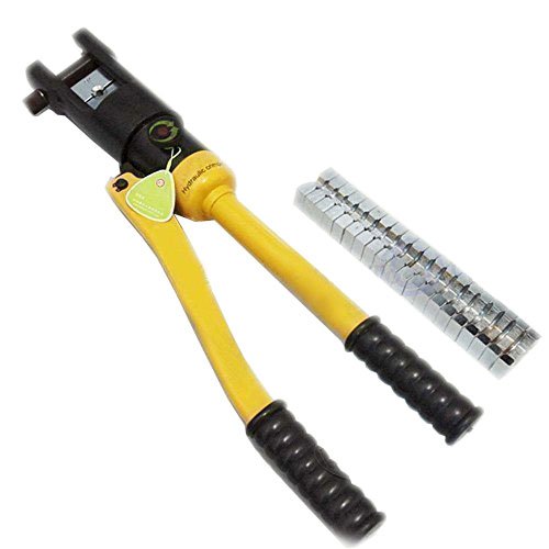 KATSU Hydraulische Crimpzange 12T mit 8 Sätzen der Crimpformen 10-120 mm², Manuelles Hochdruck Hydra