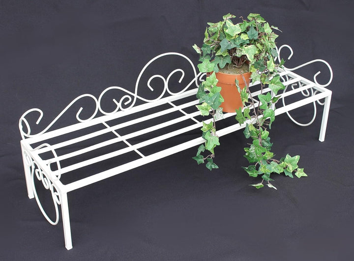 DanDiBo Blumenbank Metall Weiss 75 cm Blumenständer Mi Blumenregal Blumentreppe Pflanzentreppe Blume
