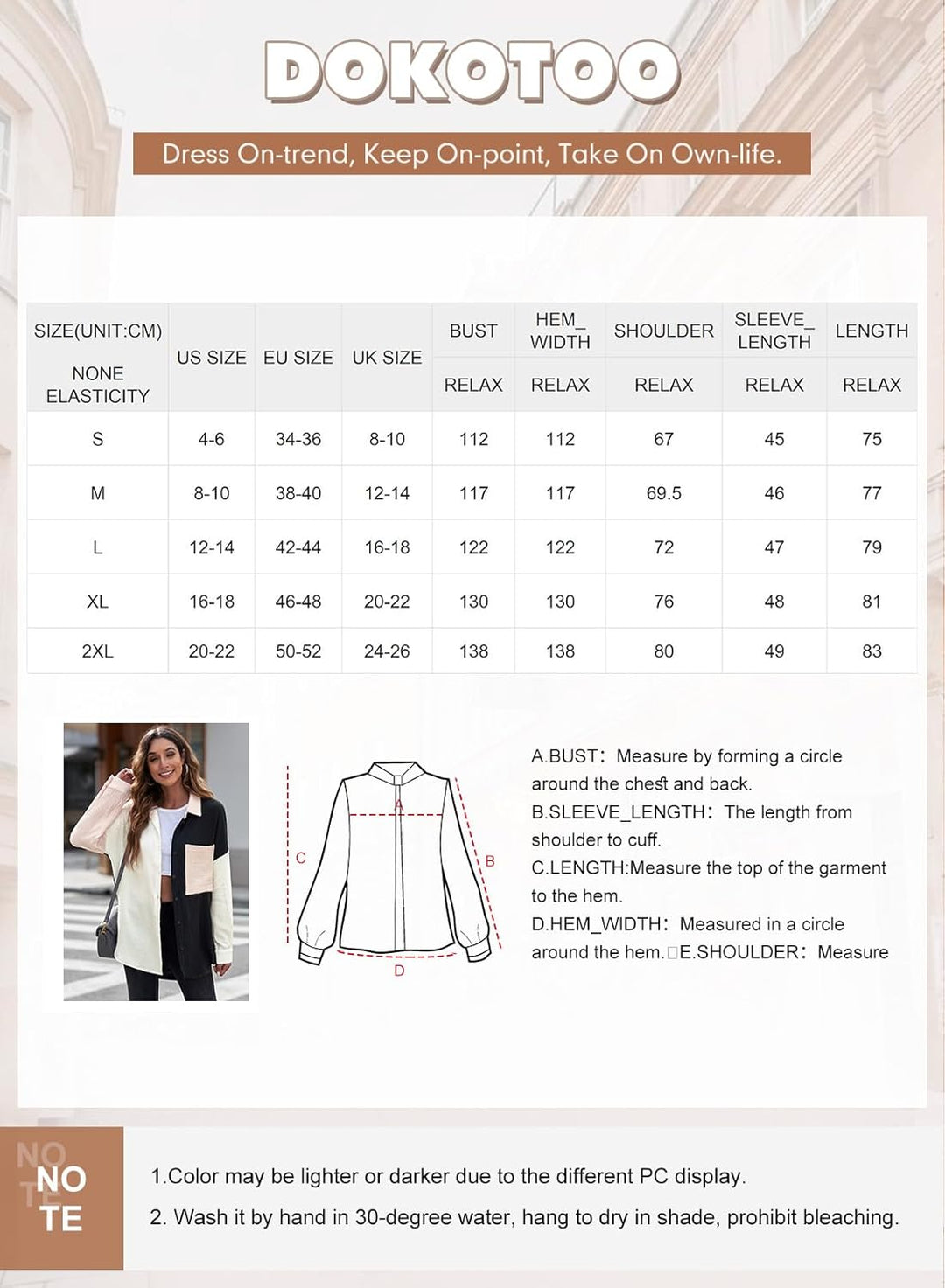 Dokotoo Bluse Damen Musselin Langarmshirt Baumwolle Lässig Oberteile Hemd Langarm Einfarbig Tops Far