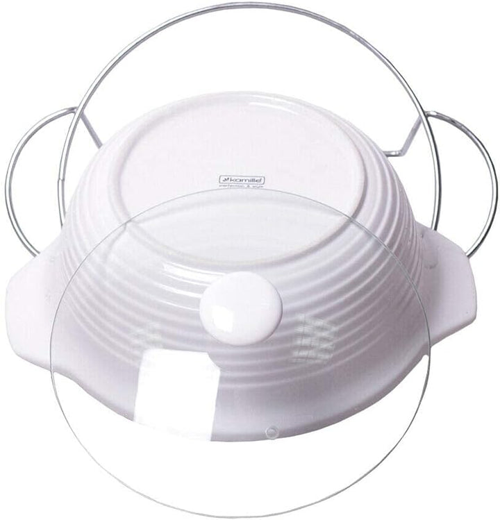 4BIG.fun 2,3 L Keramik Speisenwärmer Wärmebehälter Chafing-Dish Teelicht Warmhaltegerät Warmhaltebeh