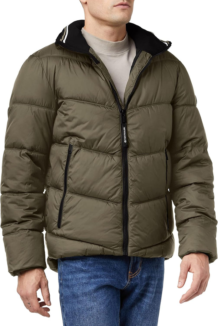 TOM TAILOR Herren Puffer Jacke mit Stehkragen XXL 10415 - Dusty Olive Green, XXL 10415 - Dusty Olive