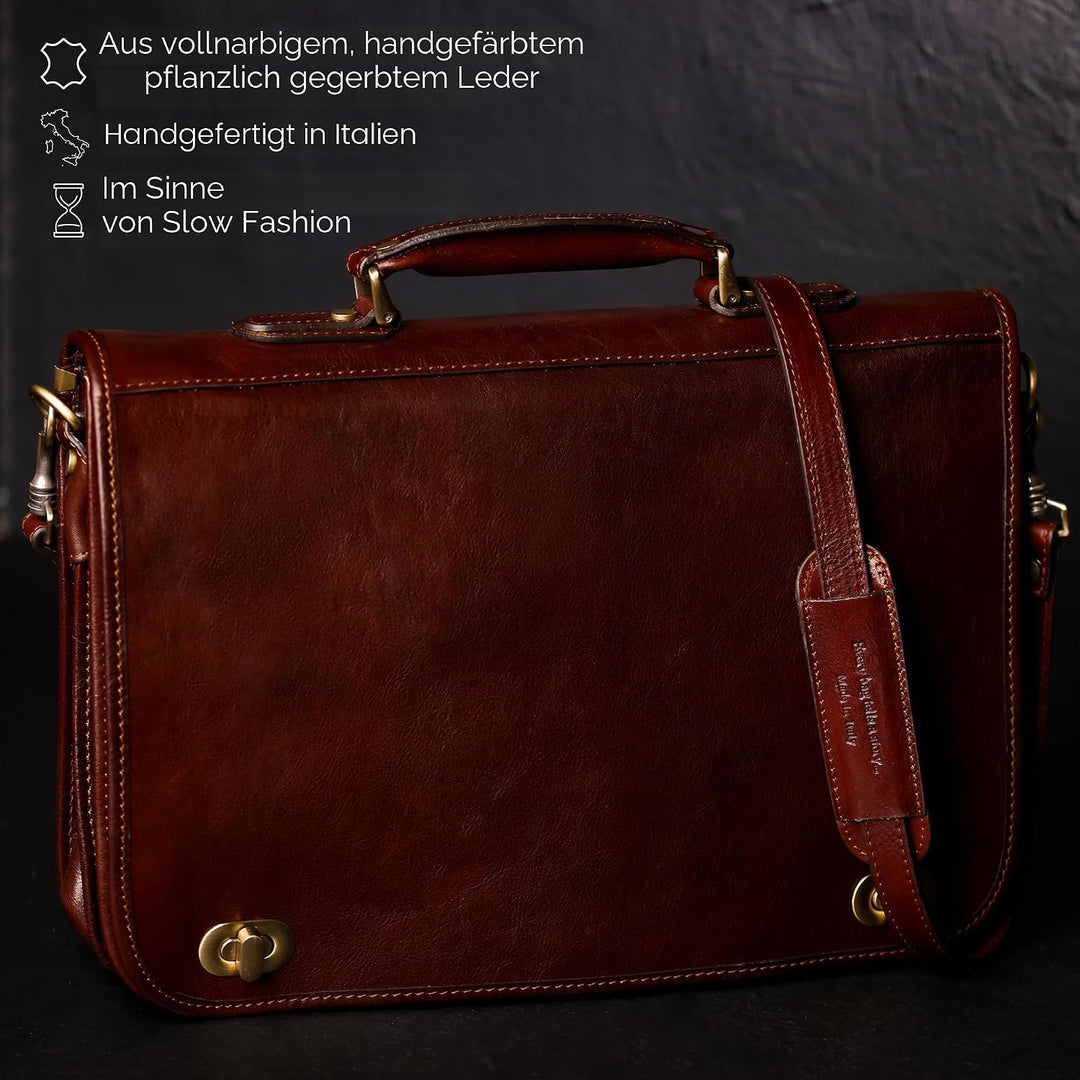 Herren Ledertasche Umhängetasche Leder Aktentasche15 Zoll Laptoptasche Arbeitstasche Bürotasche Lehr