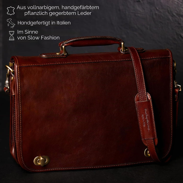 Herren Ledertasche Umhängetasche Leder Aktentasche15 Zoll Laptoptasche Arbeitstasche Bürotasche Lehr