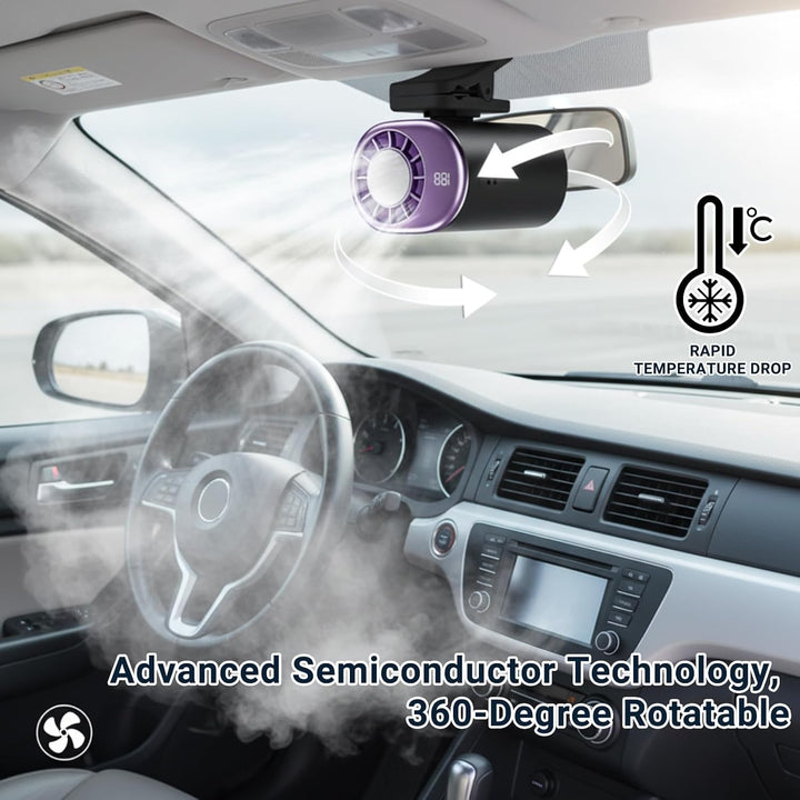 Auto Ventilator,Lüfter für Autoklimaanlage,Auto Clip on Klimaanlage Ventilator mit LED Display,360°