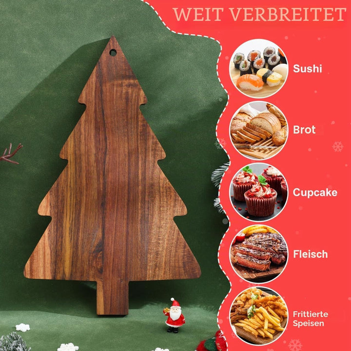 Holzbrett Weihnachten Gross Weihnachtsteller, Weihnachtsbaum Schneidebrett Charcuterie Board Dekorat