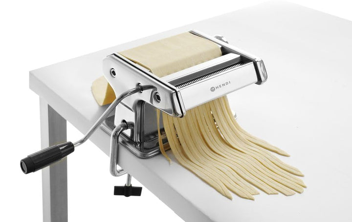 HENDI Pastamaschine, Manuell, für die Zubereitung von frischer pasta, Teigroller, Tagliatelle, Fettu
