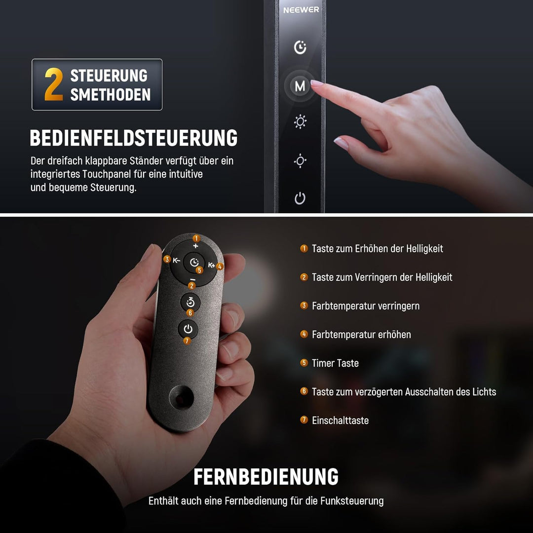 NEEWER Basis 18W 7" Tisch Ringlicht für Streaming Videokonferen Beleuchtung, 3000–6500K dimmbares Vo