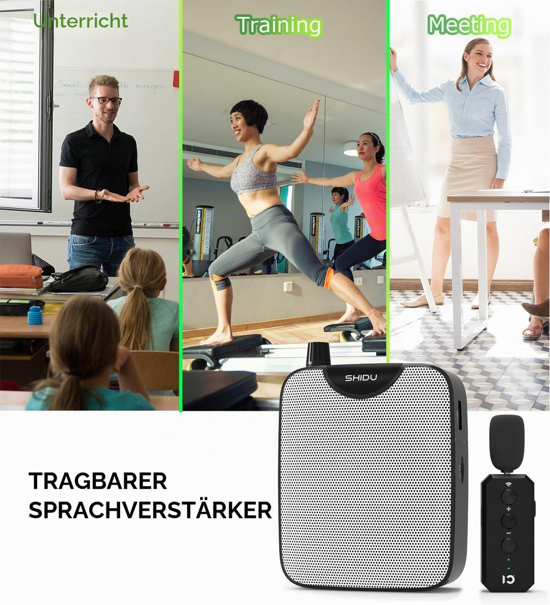 Sprachverstärker Tragbarer Stimmverstärker Lautsprecher mit Mikrofon Headset Mini Verstärker Stimmen