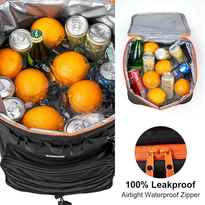 Odoland Kühltasche gross 48/72 can Rollkühler Picknicktasche mit Rädern und Griff Auslaufsicher & Wa