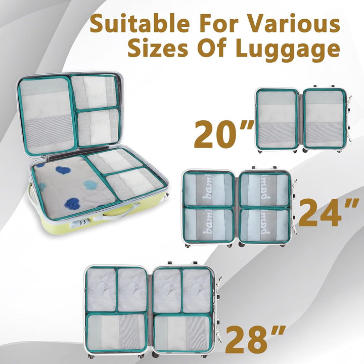 Packing Cubes 12-teilig – Large Suitcase Organizer – Koffer Organizer & Packtaschen für Koffer – in