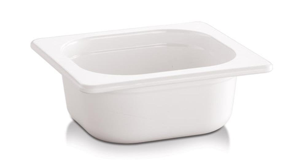 APS 84305 GN 1/6 Behälter ECO LINE, 17,6 x 16,2 cm, Tiefe 100 mm, 1 Liter, Melamin, weiss