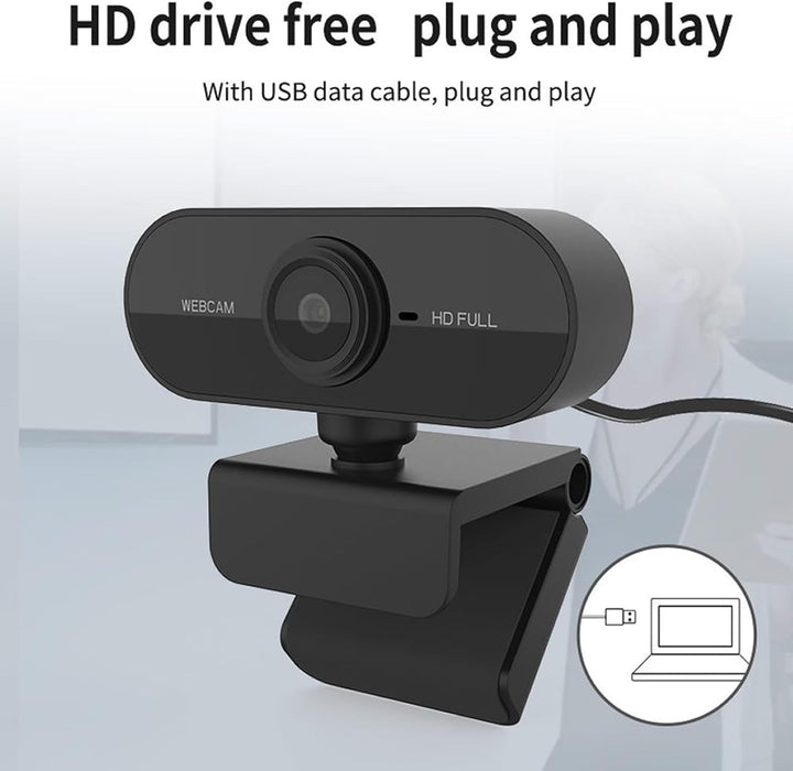 PC-Webcam mit Mikrofon,Live Full HD 1080P 30fps USB-PC-Kamera,360-Grad-Drehung,Plug-in-PC-Kamera Win