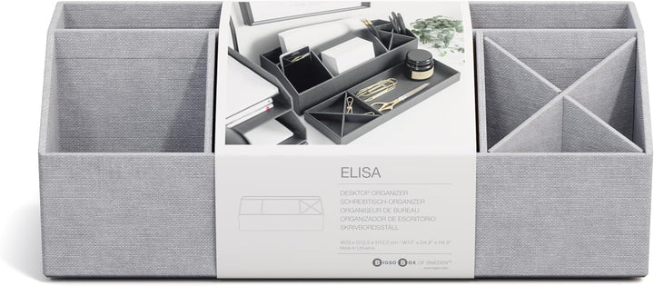 BIGSO ELISA Schreibtisch Organizer – Aufbewahrungsbox mit 4 Fächern – Schreibtischablage für Zettel,