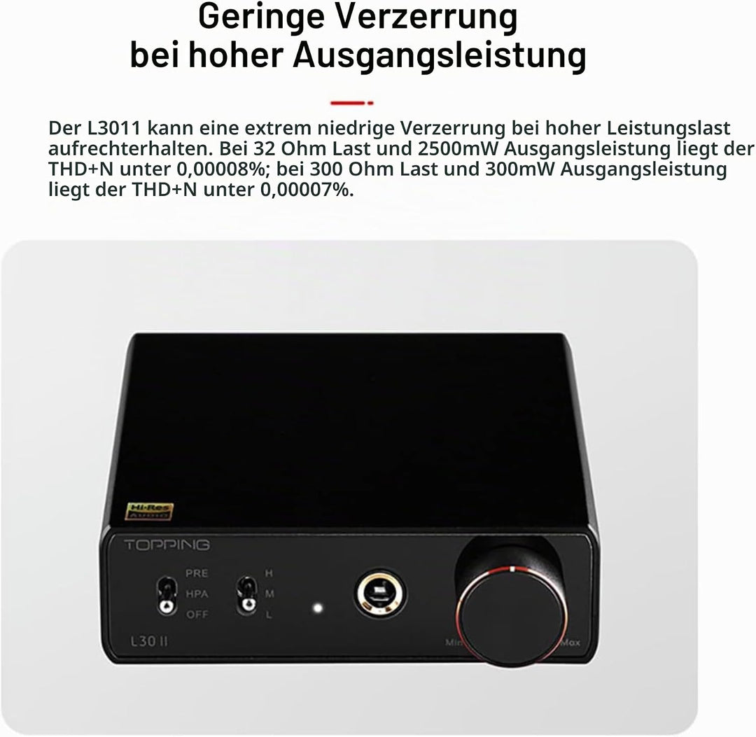Topping L30 II NFCA Kopfhörerverstärker 3500mW×3500mW 6,35mm RCA Eingang PRE/RCA/HPA Ausgang Home Au