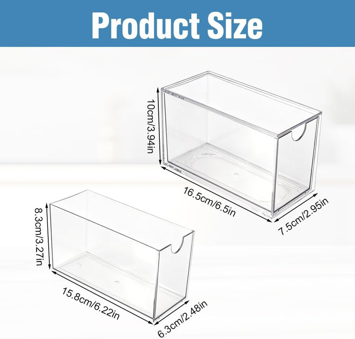 4pcs Kosmetik Organizer Schubladen, Acryl schubladen organizer bad Stapelbar 2, 2