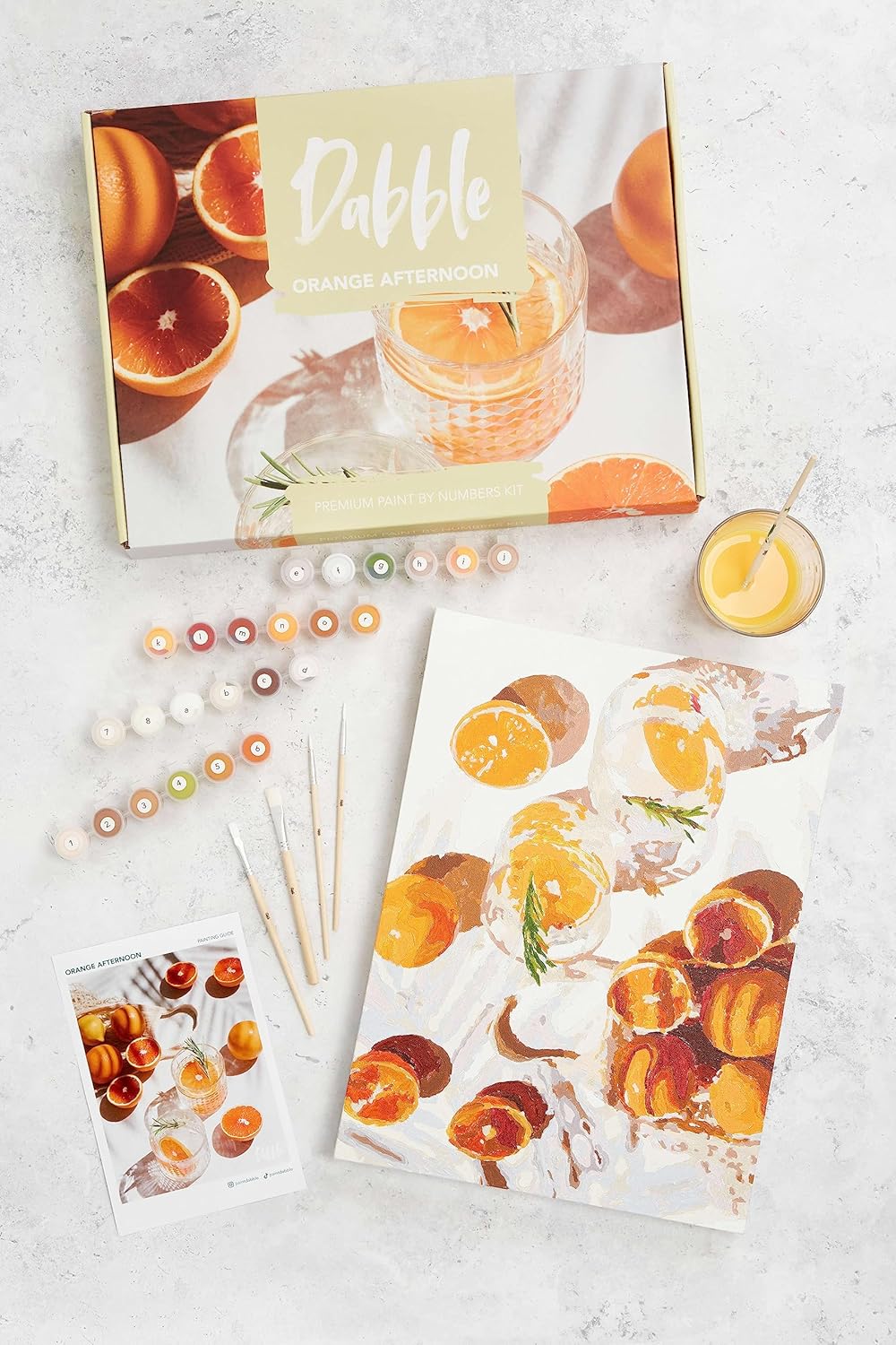Dabble Malen-nach-Zahlen Kit - Malen nach Zahlen für erwachsene Anfänger mit Leinwandrahmen, Malset