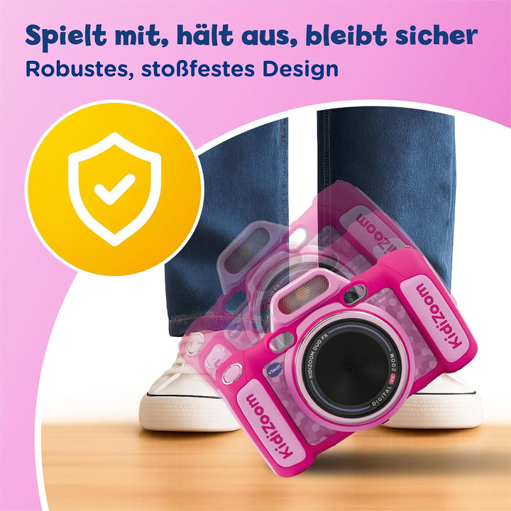 VTech KidiZoom Duo FX in Pink – Robuste Digitalkamera mit kreativen Apps und Spielfunktionen – Für K