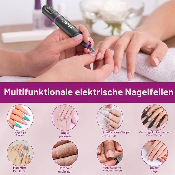 Halmai Elektrischer Nagelbohrer – Professioneller, verbesserter kabelloser Nagelbohrer für Nagel-Ent