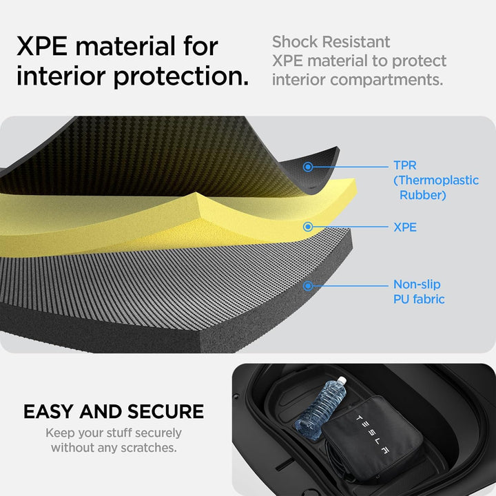 Spigen Tesla Model 3 Highland 2024 Vordere Kofferraummatte, Stossfestes XPE-Material zum Schutz der