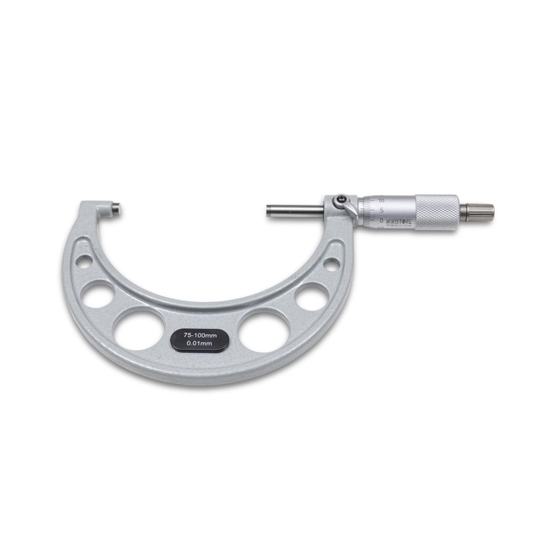 WIKISTORE PROFESSIONELLER MIKROMETER 75-100 mm, Zentesimalmikrometer, Industrielle Präzision mit Alu