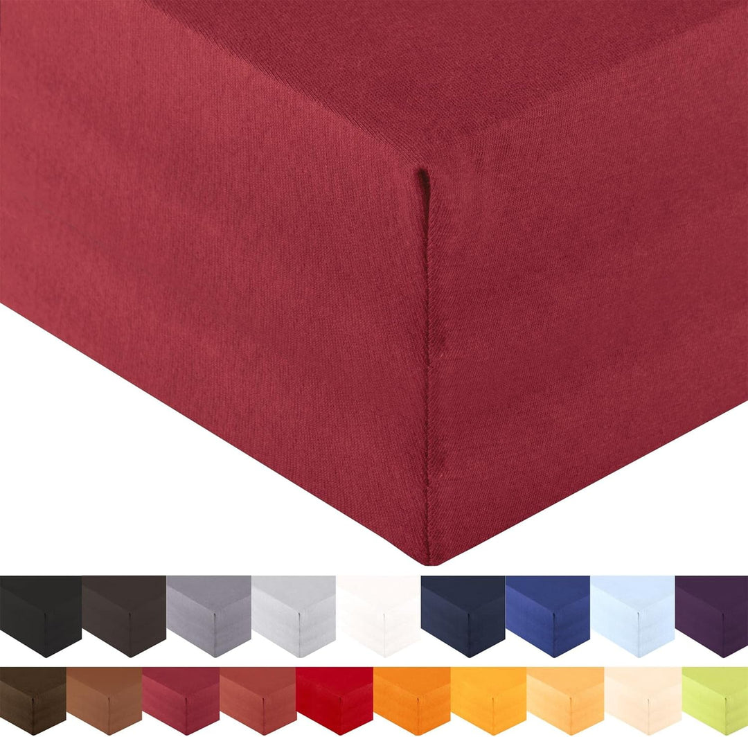aqua-textil Royal XL Spannbettlaken Boxspringbett Wasserbett 200x220-220x240 cm Bordeaux rot 210g/qm