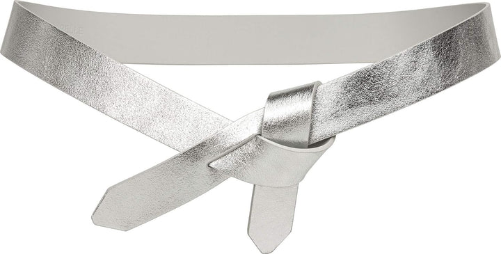 Caspar GU327 Damen Leder Taillengürtel 95 [für Körperumfang 91-95 cm] Silber, 95 [für Körperumfang 9