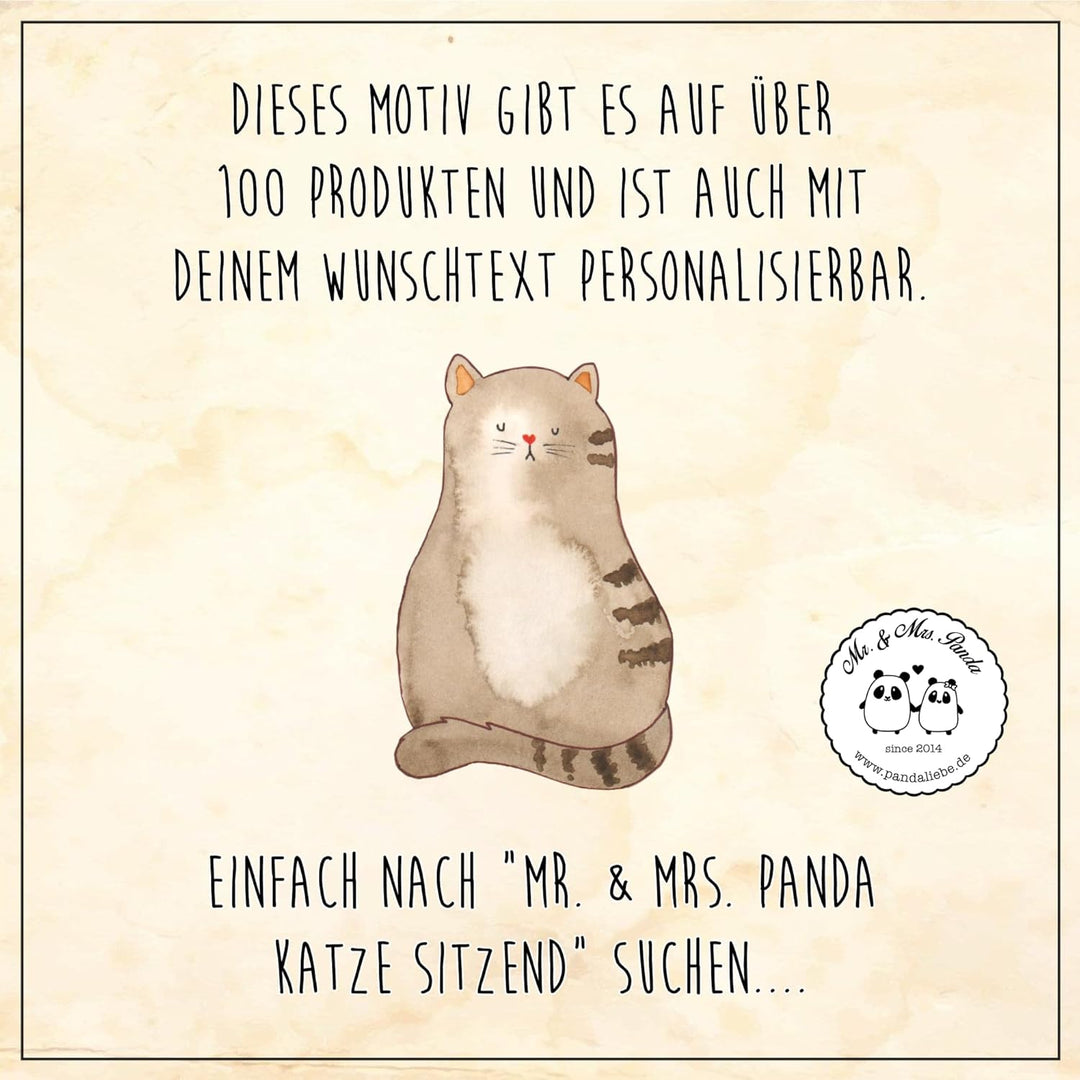 Mr. & Mrs. Panda Servier Tablett Katze Sitzen - Geschenk, Cat, Serviertablett, Katzen, Herz, kaffeet
