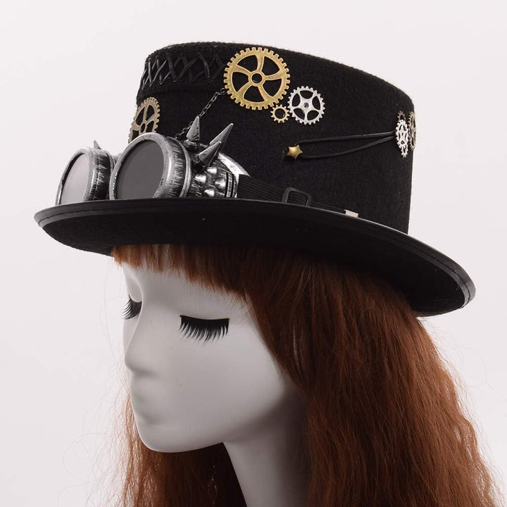 GRACEART Zauberkasten Steampunk Zylinder Hut Steampunk Herren and Steampunk Damen with Goggles, Gear