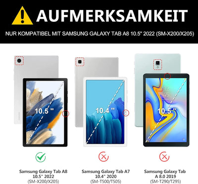 IVEOPPE Samsung Tablet A8 Hülle mit Tastatur, Galaxy Tab A8 Hülle mit Tastatur, Magnetische Kabellos