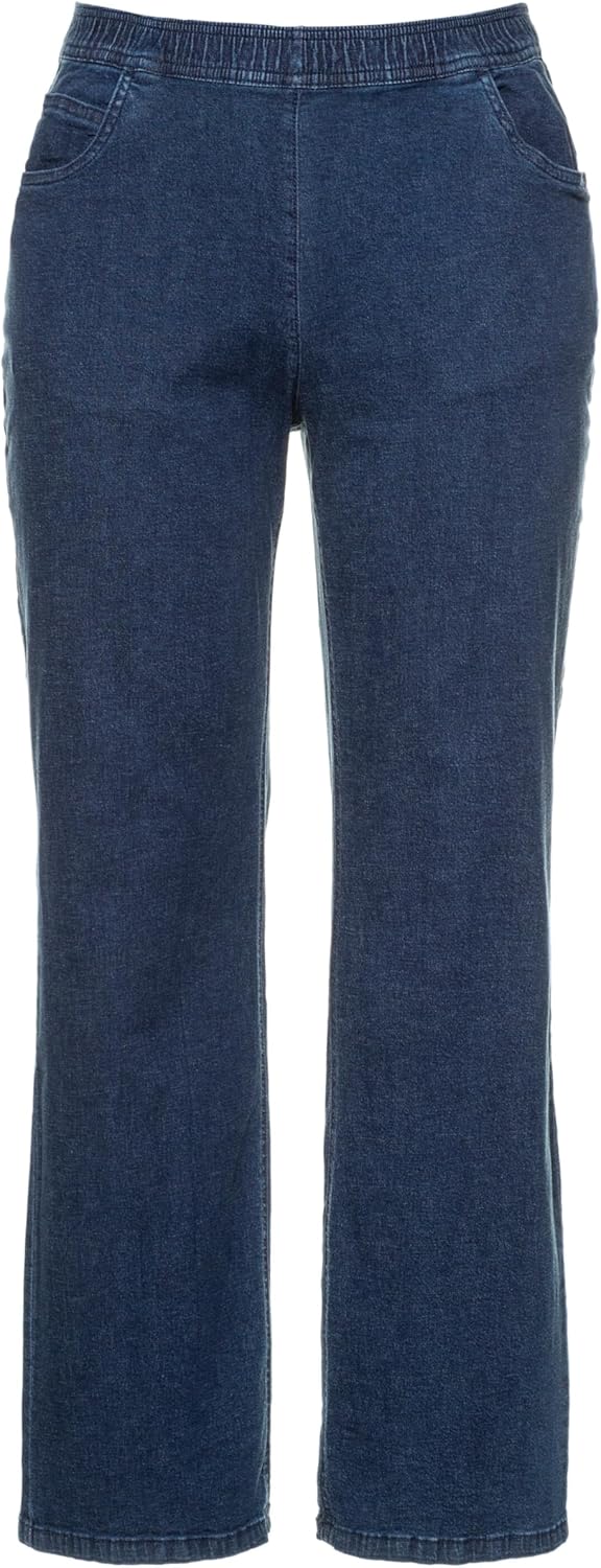 Ulla Popken Damen Marlene, Weit Jeans 32W / 32L Dark Blue Denim, 32W / 32L Dark Blue Denim