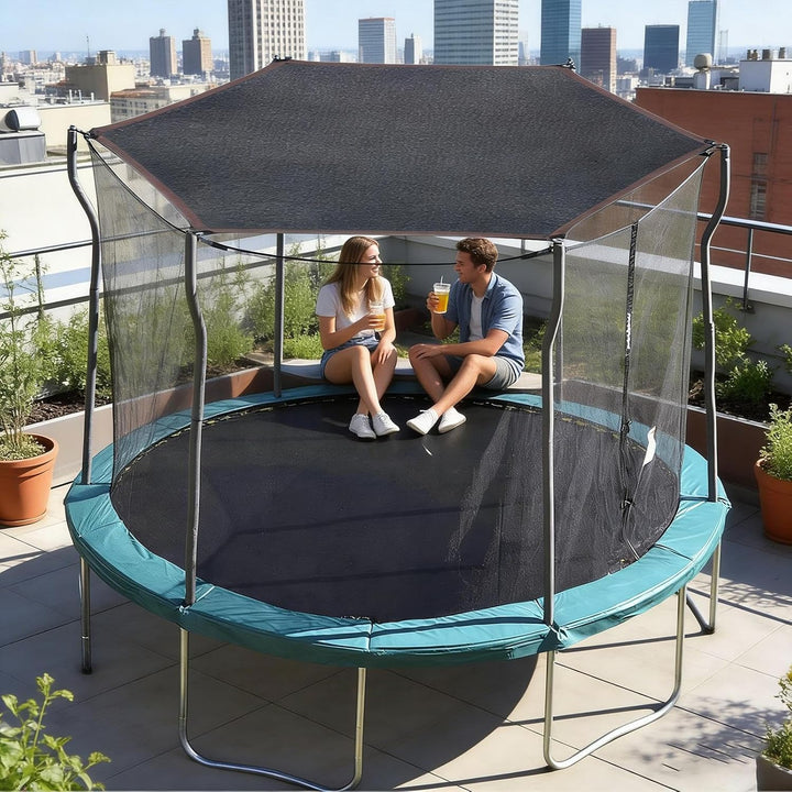 Trampolin Sonnenschutz Abdeckung, Ø 143 243 305 366 427 cm Trampolin Sonnenschutznetz, Trampoliin Üb