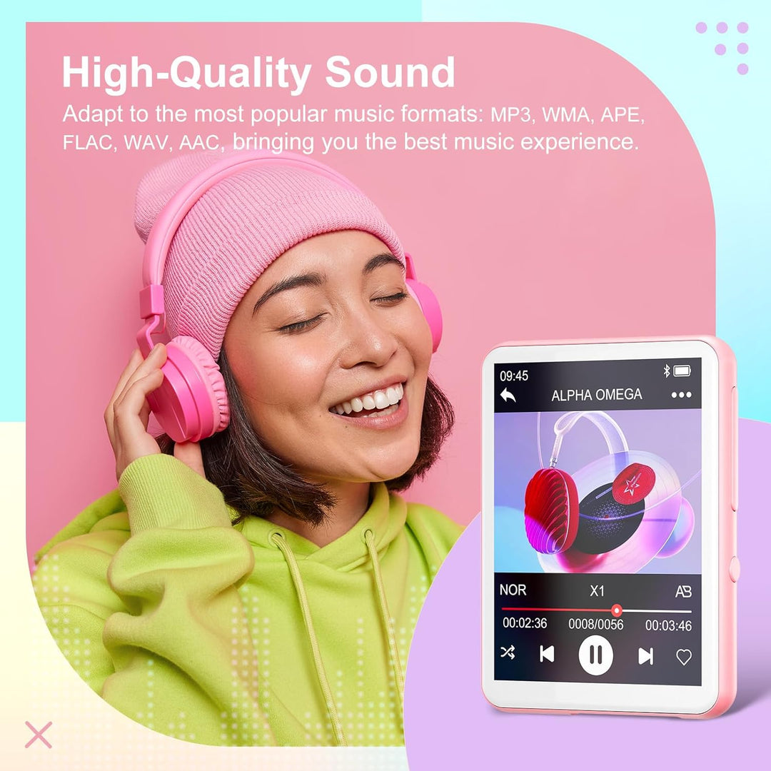 128GB MP3-Player Bluetooth 5.4, Oilsky 2,4 Zoll Full Touchscreen MP3, Tragbarer Musik Player mit Lau